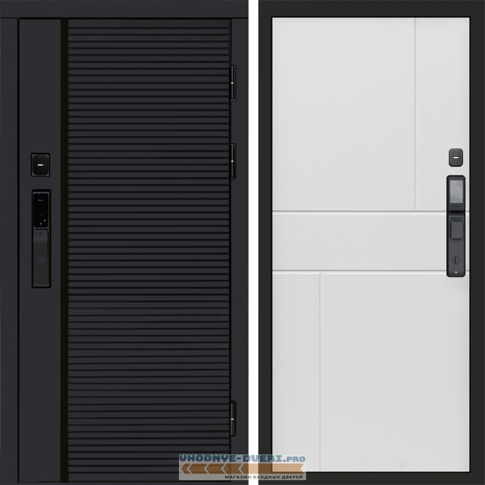 Входная дверь  Smart (Смарт) Black Line Горизонт белый